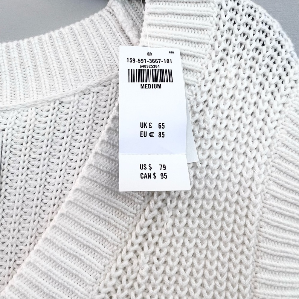 ๐ NWT Abercrombie & Fitch White Sweater Vest Mini Dress or Tunic Size M - Picture 7 of 9